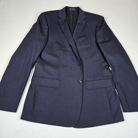 Lands' End Year Rounder Stretch Wool Blazer 44L Traditional Fit Navy Suit Jacket - Picture 10 of 16